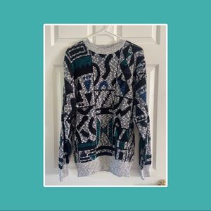VINTAGE 90s patterned pullover crew neck | size L